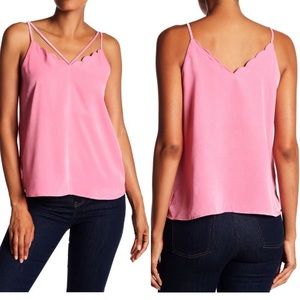 Ro + De Scalloped Pink Top